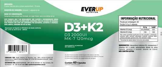 VITAMINA D3 + K2 - 60 CAPS